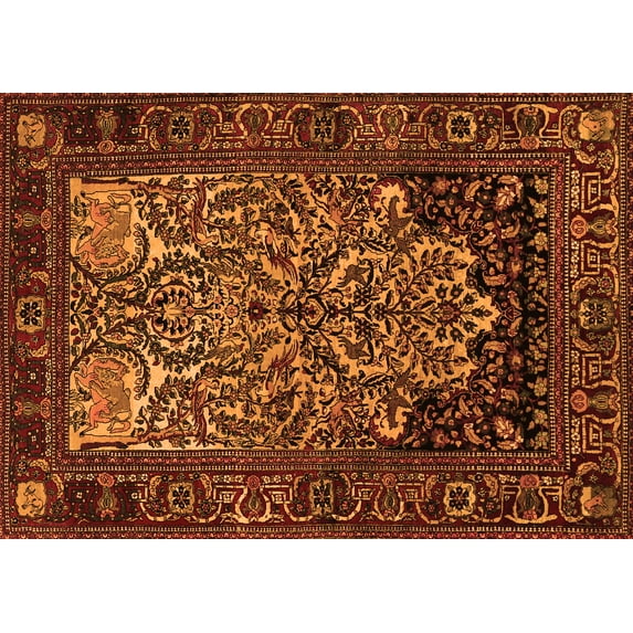 Ahgly Company Indoor Rectangle Persian Orange Traditional Area Rugs, 4' x 6'