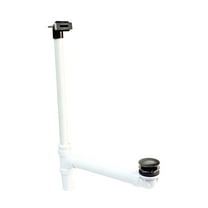 Westbrass Sch. 40 PVC Bathtub Assembly with Linear Overflow and Tip-Toe Drain, Polished Nickel