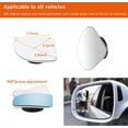 thumbnail image 2 of Yazoeia 2 Pack Blind Spot Mirrors, 2'' Fan Shape Waterproof HD Frameless Glass with Wide Angle, Self-Adhesive Adjustable Rear View Convex Mirrors Suitable for Car, RV, SUV, Truck CJC912-115727, 2 of 6