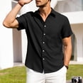 thumbnail image 7 of Hearthz Shirts for Men Short Sleeve Regular Fit Casual Button Down Shirt Summer Beach Holiday Shirt with Pocket (Black,XL), 7 of 7