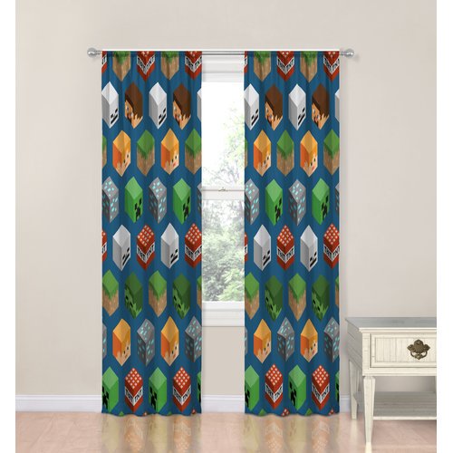 Minecraft Isometric Characters Room Darkening Curtain Panels (Set of 2