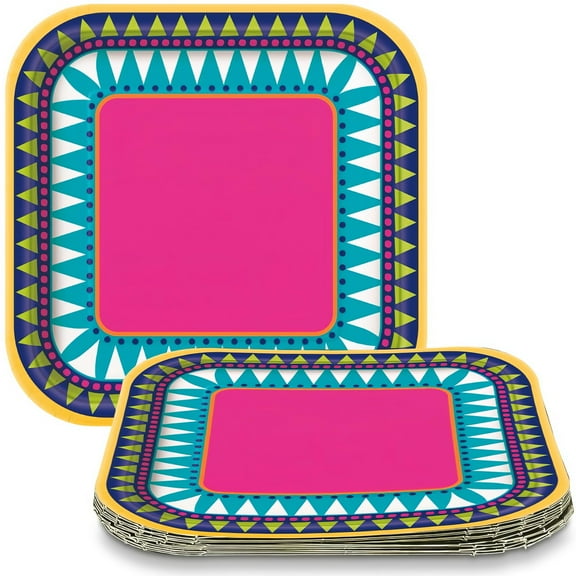 Boho Fiesta Square Dessert Plates, 10 Ct.