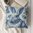 thumbnail image 3 of JRXY Blue and White Porcelain Pillow Covers Floral Chinoiserie Rabbit Pattern Farmhouse Decorative French Country Style Cushion Pillowcases for Bedroom Living Room Sofa White, 3 of 5