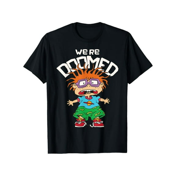 Rugrats Chuckie Nostalgia-Inspired Men's T-Shirt - 100% Cotton, Crew Neck, Short Sleeve, Black | Comfort Fit for All Seasons