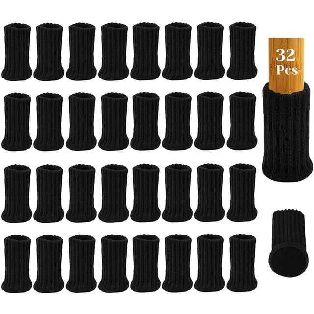 32 Uds. Calcetines de fieltro para muebles y sillas, cubiertas para muebles de mesa, cubiertas para patas de sillas, tapas, almohadillas para pies, protectores de suelo, previenen