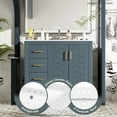 thumbnail image 6 of Euroco Bathroom Vanity with Ceramic Undermount Sink, Solid Wood Frame, 3 Drawers & Cabinet Storage, Soft-Close Doors, 6 of 9