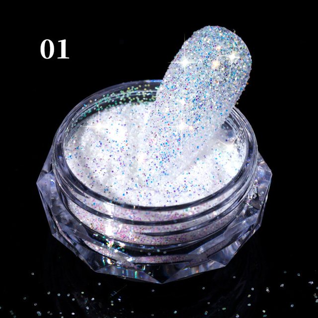 Polvo reflectante para uñas, purpurina brillante, cristal de diamantes de imitación, lentejuelas, pigmento cromado, esmalte de Gel UV, decoración de uñas