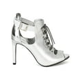 thumbnail image 2 of Breckelles Rebeca-23 New Women Hologram PU Open Toe Cut Out Stiletto Heel Sandal, 2 of 5