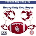thumbnail image 3 of Pets First Collegiate Oklahoma Sooners Strong, Durable, Chewable Football Dog Toy with Inner Squeaker and Side Ropes, Officialy Licensed, 3 of 7