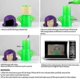 thumbnail image 4 of Limpiador de microondas, limpiador a vapor para horno microondas, muñeca para el hogar, la cocina y la oficina, color verde y morado, 4 of 5