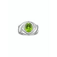 thumbnail image 6 of RYLOS Rings for Women Silver Ring XOXO Hugs & Kisses 9X7MM Gemstone & Diamond Ring August Peridot Jewelry for Women Size 10, 6 of 7