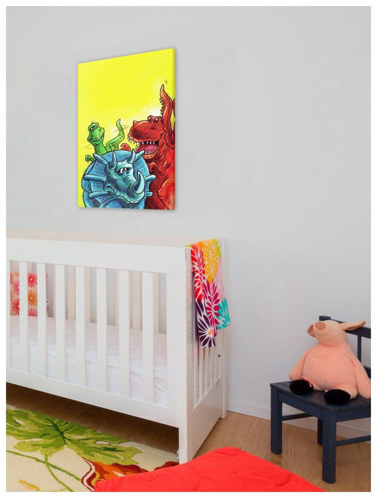 Marmont Hill "Funny Dinosaurs" by Curtis Painting Print on Canvas
