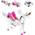 thumbnail image 3 of Transforming Unicorn Car Toy, Toddler Transforming Action Figure Robot Vehicle Set, 2Pcs Transforming Car-Robot for Kids - Magnetic Toys with Sturdy Connectors, Automatically Car Toy (Blue), 3 of 3