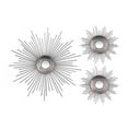 thumbnail image 1 of HomeRoots 402627 Silver Metal Sunburst Round Wall Mirrors - Set of 3, 1 of 1