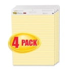 Post-it Super Sticky Easel Pad, Yellow, Lined, 25 in. x 30 in., 4 Pads
