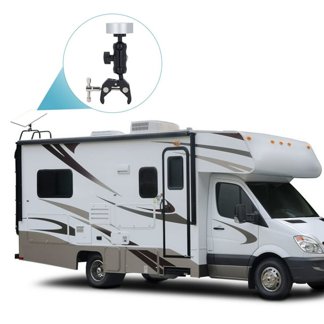 Pole Clamp Mount for Mini, Easy To Install Adjustable Clamp Mount for Mini Aluminum Alloy Strong Clip for Pole RV Trailer Yacht