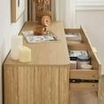 thumbnail image 2 of Spaco 6 Drawers Dresser, 55.12''W x 15.75''D x 31.5''H Modern Chest of Drawers, Dresser TV Stand, Wood Drawer Organizer for Indoor, Light Brown, 2 of 14