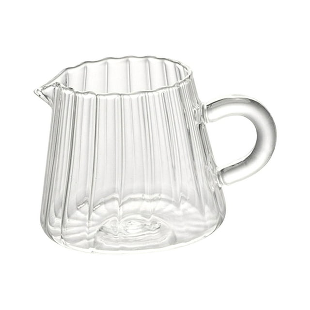 Jarra de leche de vidrio para café, tetera portátil de gran capacidad, multiusos, resistente al calor A