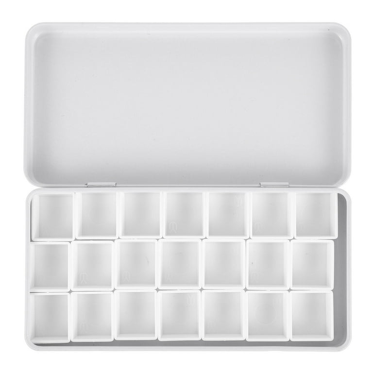 1 Set Empty Watercolor Tin Watercolor Sub-packing Pans Set Iron Storage Box, Size: Small, White