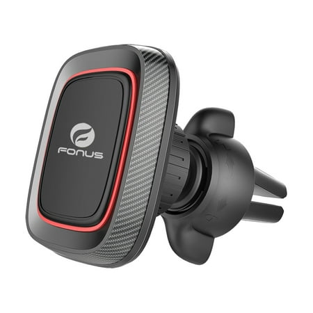 Premium Magnetic Car Mount Air Vent Holder Rotating Dock with Four Strong Magnets [Black] Compatible With iPhone XS Max XR X SE 8 PLUS 7 Plus 6S Plus 6 Plus 5S 5C 5, iPad 9.7