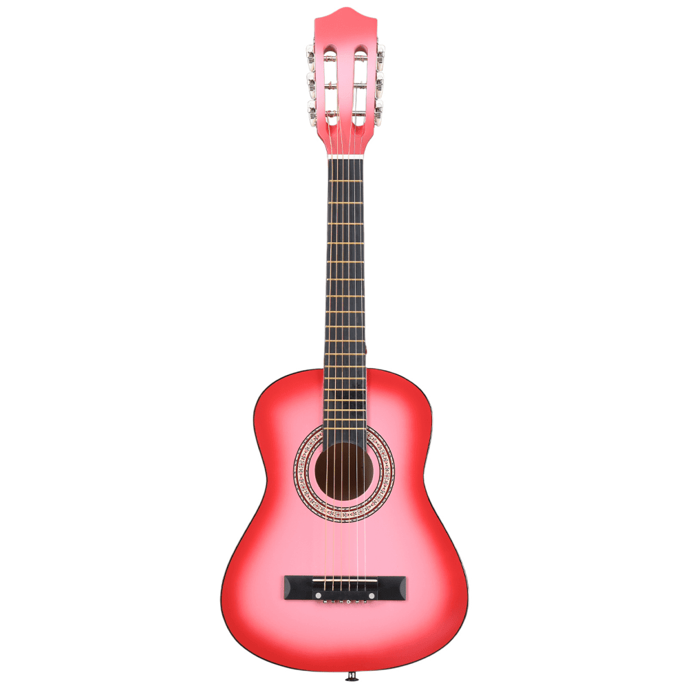 Tcbosik 30-inch Beginner Acoustic Guitar, Basic Starter Kit with Gig Bag, Strap, Picks, Strings, Capo and Tuner, Pink