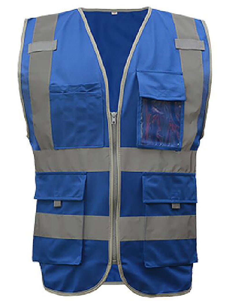 Jb's wear Day & Night Zip Safety Vest with Utility Pockets at sides ID Pocket 