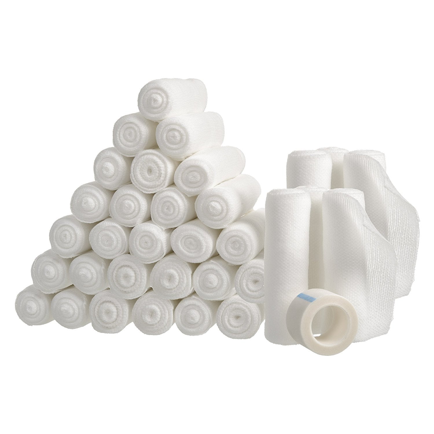 4" White Gauze Bandage Roll 5 Yards w/ Medical Tape Rolls First Aid 36
