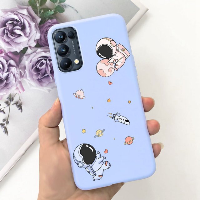 For OPPO Reno5 Pro 5G 4G Reno5 Phone Case Reno 5 5Pro CPH2201 CPH2145 Cute Cat Cartoon Candy Color Soft Silicone TPU Back Cover 60 Reno5 5G