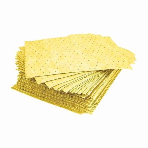 Oil-Dri Sorbent Pad, 23 gal, 15 in x 19 in, Universal, Yellow, 100 PK L72372G