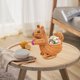 thumbnail image 5 of Woven Storage Basket | Multi Functional Fruit Snack Organizer | Plastic Handcrafted Home Decor Container | Tabletop Layout | Brown | 19x15x10cm | Holds Berries Sweets Bread | Durable & Heat Resistant, 5 of 6