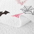 thumbnail image 5 of Erosebridal Cute Lace Bow Bed Spread Queen, Happy Halloween Pumpkin Bat Queen Coverlet Set for Girls, White Baby Pink, 3pcs 1 Quilt and 2 Pillowcases, 5 of 7