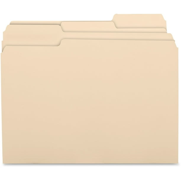Business Source, BSN17525, 1/3 Cut 1ply Top Tab Manila Folders, 100 / Box, Manila