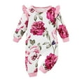 thumbnail image 1 of LAPAKIDS Newborn Baby Girls Bodysuit Floral  Romper Jumpsuit Long Sleeve 0-3 Months, 1 of 6