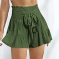 thumbnail image 3 of Hienoo Women's Wide Leg Shorts Casual Culottes Juniors High Rise Belted Shorts, Sizes S-XL, 3 of 3