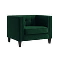 thumbnail image 3 of Inspired Home Rin Velvet Club Chair Button Tufted Square Arms Tapered Legs Modern, Hunter Green, 3 of 9