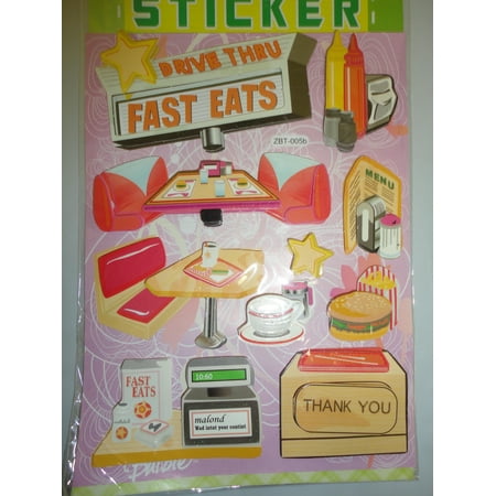 CHAMRED 3D POP-UP STICKERS. FAST FOOD RESTAURANT