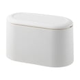 thumbnail image 1 of Tapa del bote de basura de escritorio Mini bote de basura con tapa, Mini botes de basura para encimera de escritorio pequeño, Cesta de basura pequeña, Blanco, 1 of 5