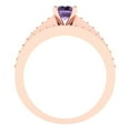 thumbnail image 4 of Clara Pucci 18K Rose Gold 0.86 Simulated Alexandrite Engraveable Engagement Ring + Wedding Band Set, 4 of 7