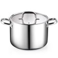 thumbnail image 1 of Cook N Home Stainless Steel Stockpot with Lid 6 Quart, Tri-Ply Clad Soup Pot, Induction Cooking pot, Silver, 1 of 8