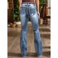 thumbnail image 3 of Aprpith Women's Flare Jeans Stretch Retro Denim With  Silhouette Mid Rise Bootcut Trousers for Regular Sizes, 3 of 7