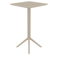 thumbnail image 3 of Luxury Commercial Living 42.5" Taupe Brown Folding Square Outdoor Patio Bar Table, 3 of 8