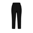 thumbnail image 3 of Stamzod Capri Pants for Women Summer Cotton Linen Straight Cropped Pants with Pocket Solid Casual Vacation Beach Capris for Women Black S, 3 of 4