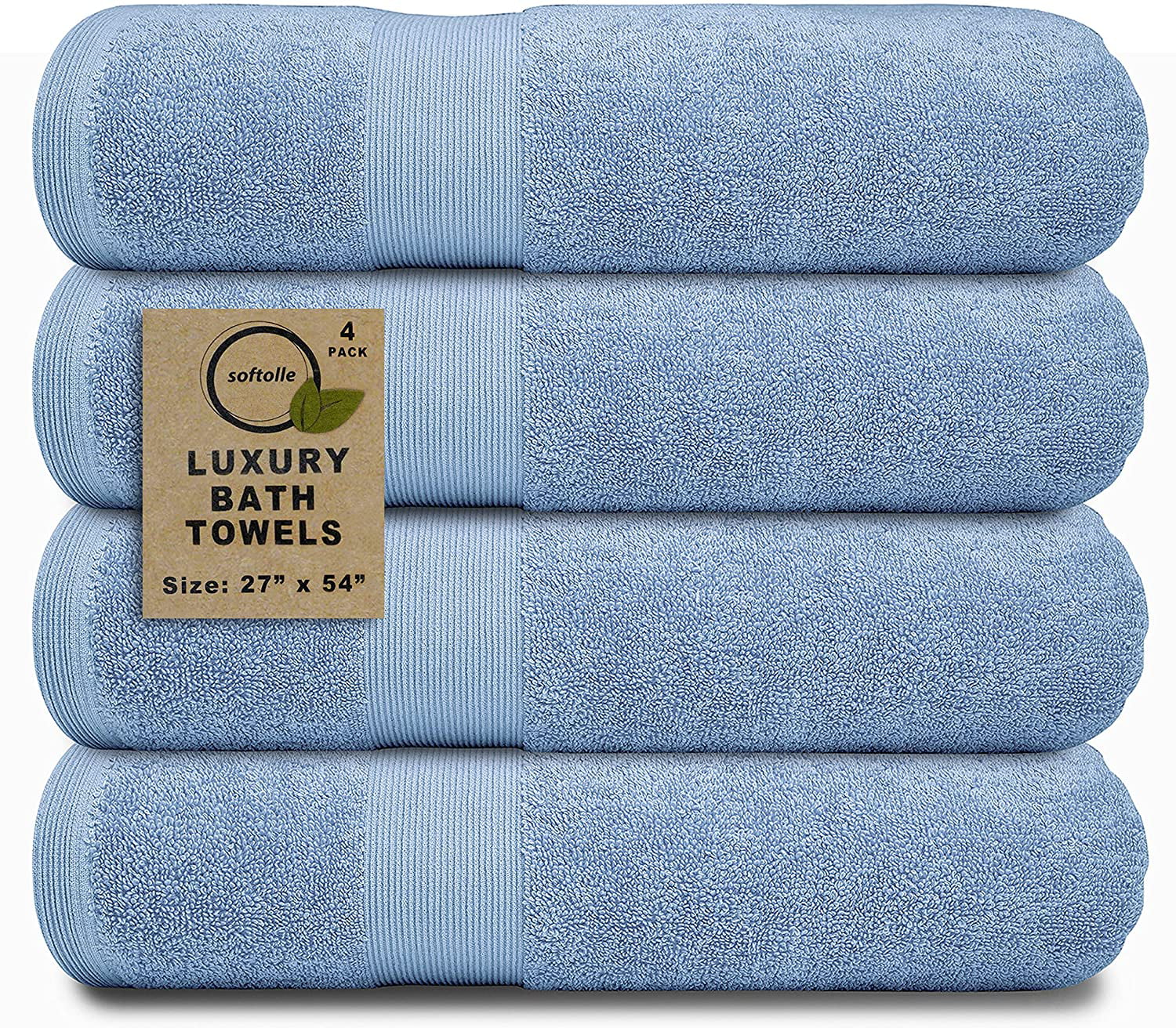 Blue and White,1 Bath Towel,600 GSM SEMAXE Striped Bath Towel Premium Bathroom Towel Highly Absorbent