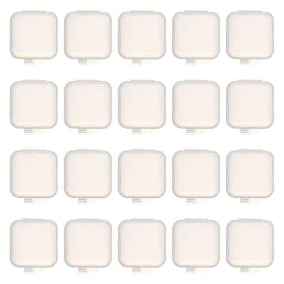 120 Pcs Case with Hinged Lid Mini Storage Box Box Plastic Jeweler Small Jewelry Storage Ear Backs Storage 3.5X3.5cm