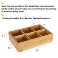 thumbnail image 2 of Organizador de bolsitas de té Dicunoy, madera de bambú, 6 compartimentos, paquete de 2, 2 of 8