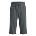 thumbnail image 6 of Axiiglly Capri Pants for Men, Drawstring Mid Waist Loose Fit Pants, Beach Vacation Stretchy Capris with Pockets, S-2XL, 6 of 7