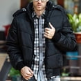 thumbnail image 7 of Men's Long Puffer Jacket Winter Warm Hooded Zip Up Quilted Padded Coat with Pockets Outdoor Outerwear, 7 of 7