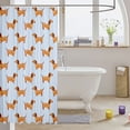 thumbnail image 3 of Manfei Kawaii Dog Shower Curtain 72Wx84L, Dachshund Lover Bathroom Shower Curtain, Light Blue White, 3 of 5