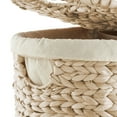 thumbnail image 6 of Casafield Oval Laundry Hamper with Lids and Removable Liner Bags - Whitewash White, Woven Water Hyacinth 2-Section Laundry Basket for Clothes, 6 of 7