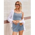 thumbnail image 2 of Ekouaer 3 Sets for Women Ribbed Pajamas Crop Cami Top and Shorts Pjs Casual Sleeveless Button Lounge Set Sleepwear, 2 of 5